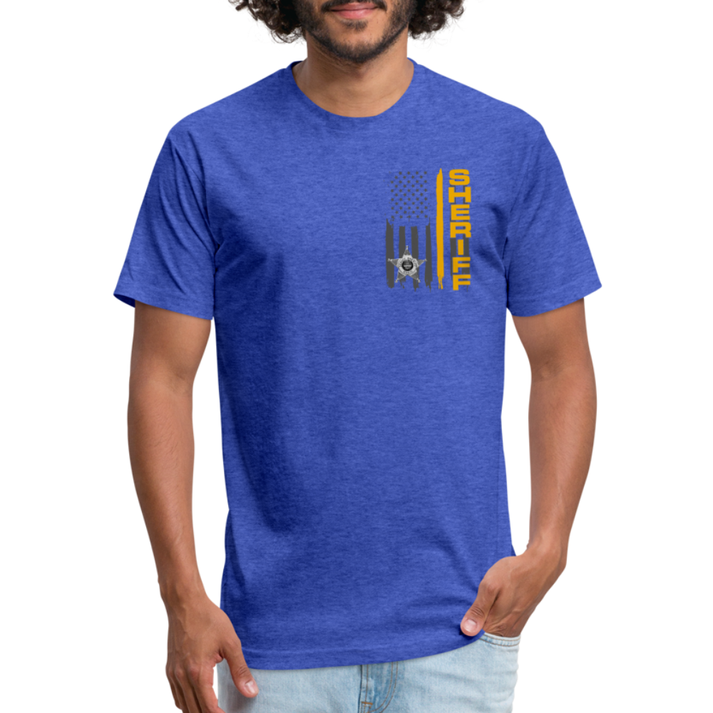 Fitted Cotton/Poly T-Shirt by Next Level - Ohio Sheriff Vertical - heather royal