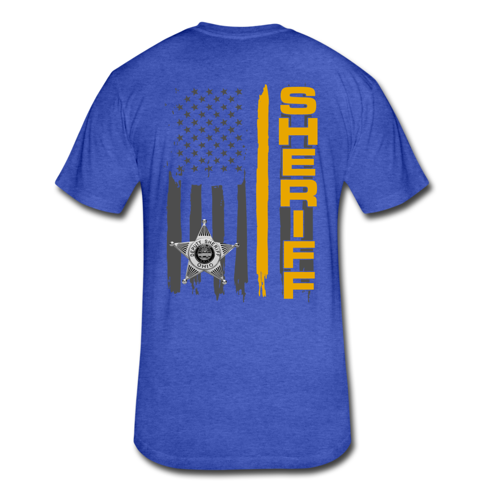 Fitted Cotton/Poly T-Shirt by Next Level - Ohio Sheriff Vertical - heather royal
