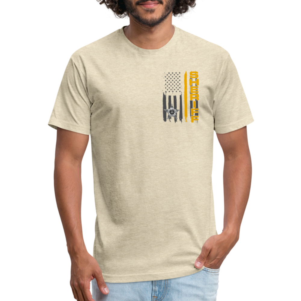 Fitted Cotton/Poly T-Shirt by Next Level - Ohio Sheriff Vertical - heather cream