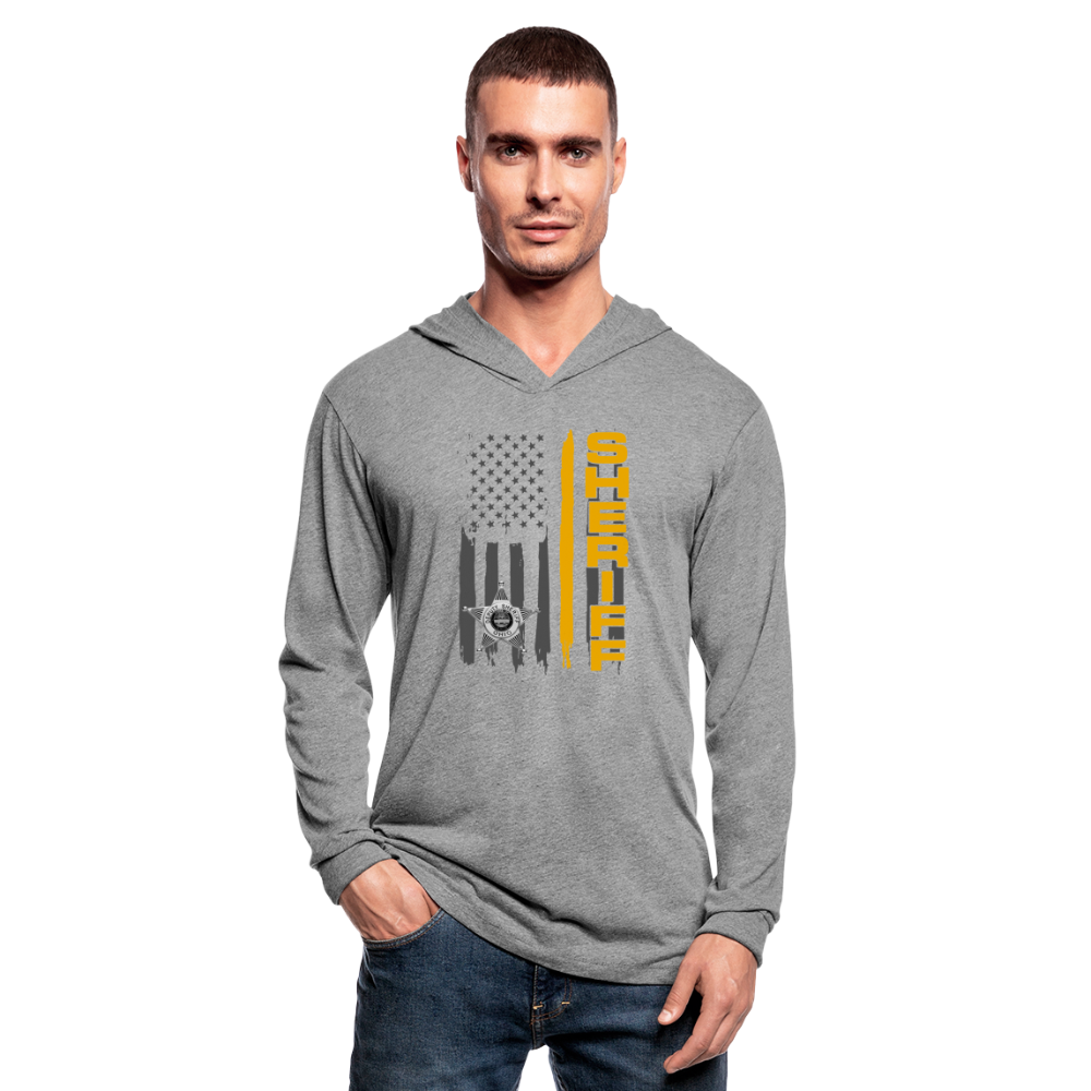 Unisex Tri-Blend Hoodie Shirt - Ohio Sheriff Vertical - heather grey