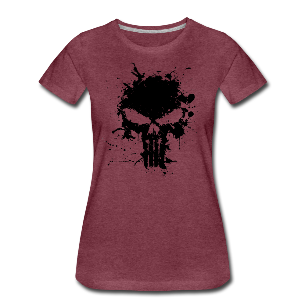 Women’s Premium T-Shirt - Punisher Splatter - heather burgundy