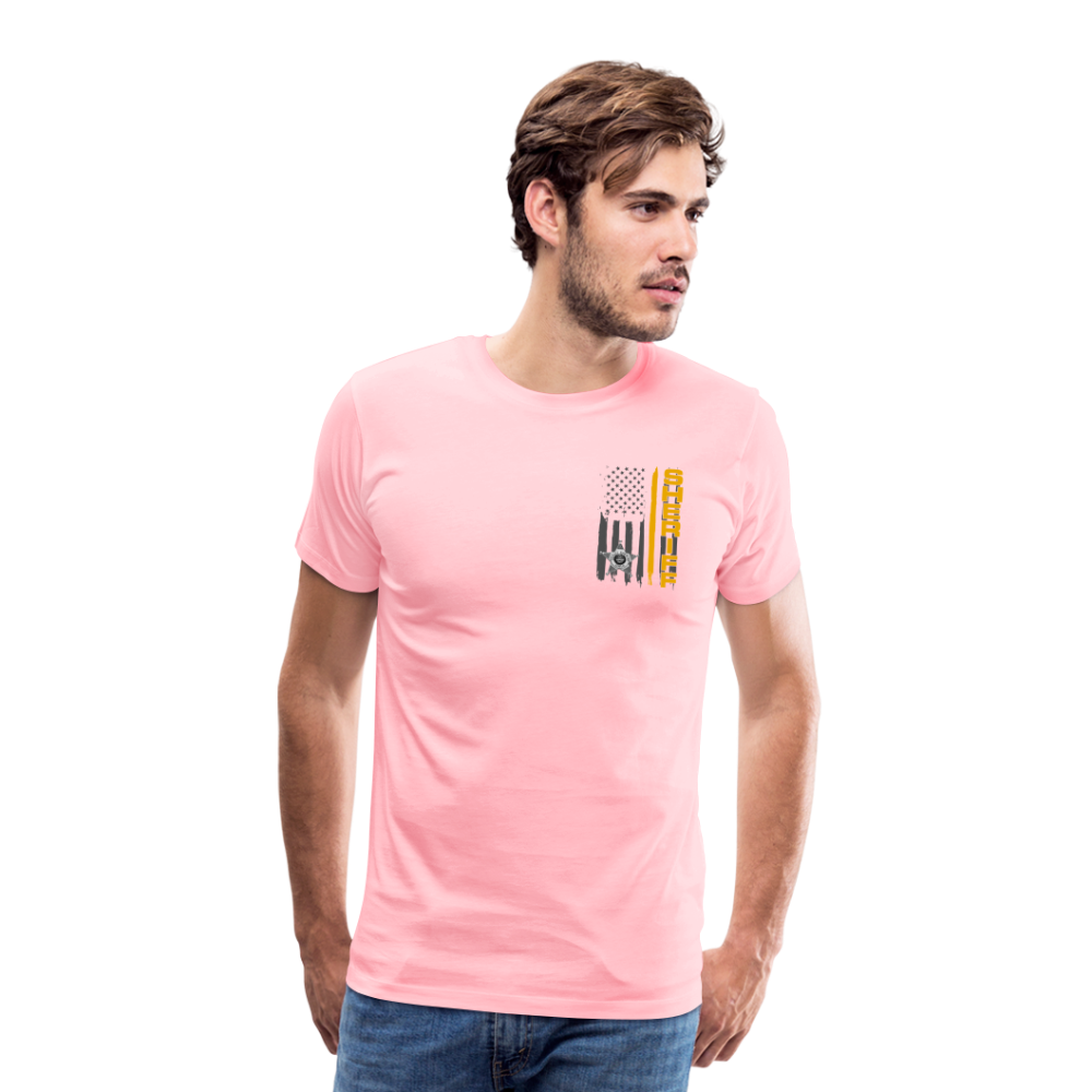 Men's Premium T-Shirt - Ohio Sheriff Vertical Flag Fr and Bk - pink