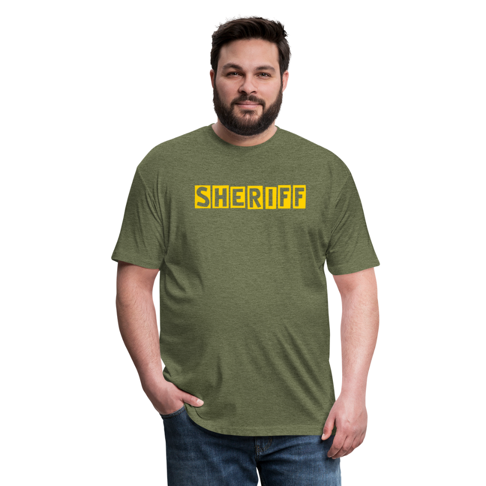 Fitted Cotton/Poly T-Shirt by Next Level - SHERIFF Quirky - heather military green