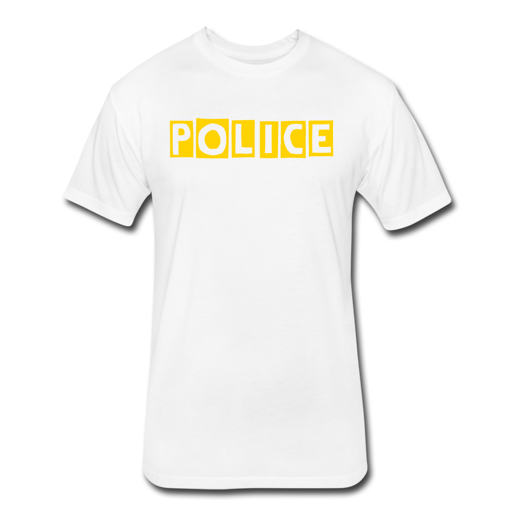 Fitted Cotton/Poly T-Shirt by Next Level - POLICE Quirky - white