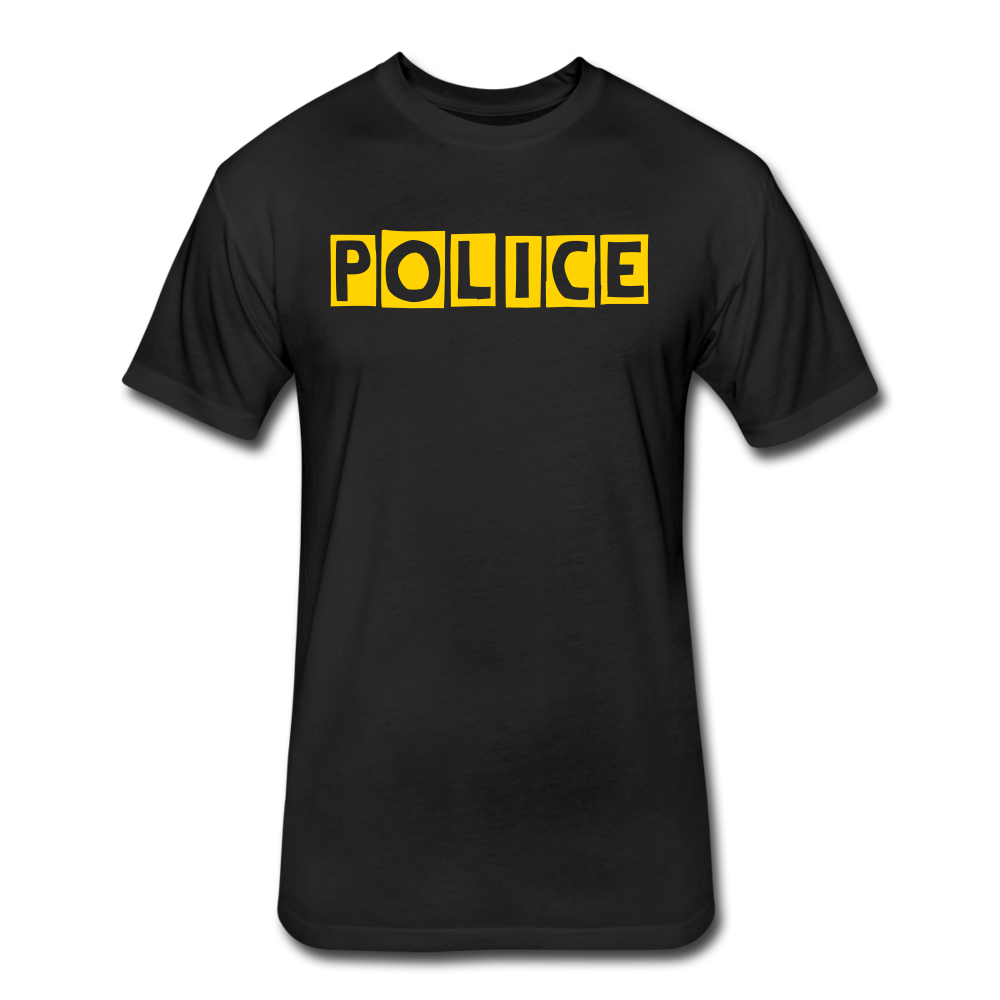 Fitted Cotton/Poly T-Shirt by Next Level - POLICE Quirky - black
