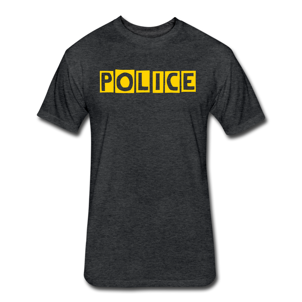 Fitted Cotton/Poly T-Shirt by Next Level - POLICE Quirky - heather black