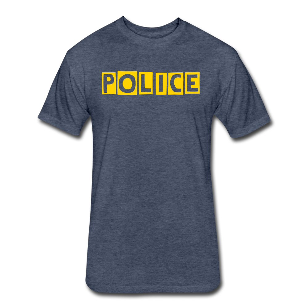 Fitted Cotton/Poly T-Shirt by Next Level - POLICE Quirky - heather navy