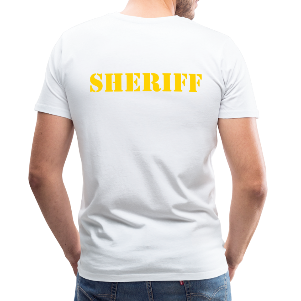 Men's Premium T-Shirt - Sheriff Front and Back - white