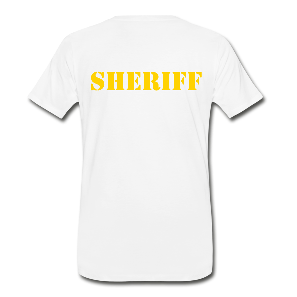 Men's Premium T-Shirt - Sheriff Front and Back - white