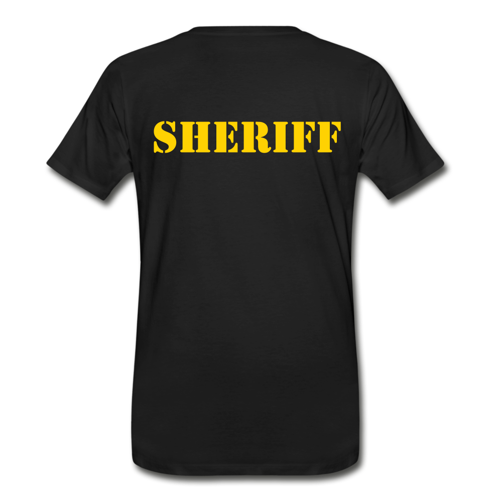 Men's Premium T-Shirt - Sheriff Front and Back - black