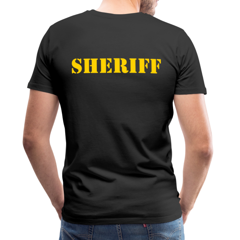 Men's Premium T-Shirt - Sheriff Front and Back - black