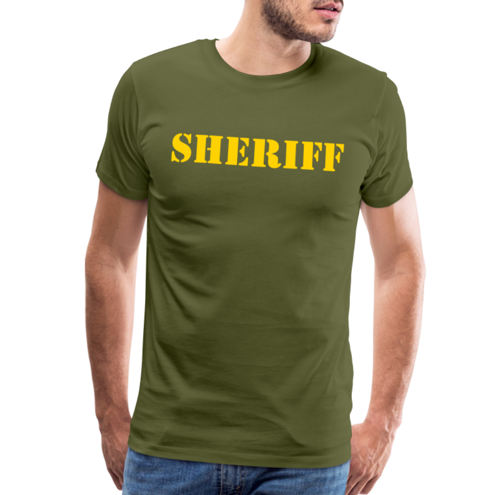 Men's Premium T-Shirt - Sheriff Front and Back - olive green
