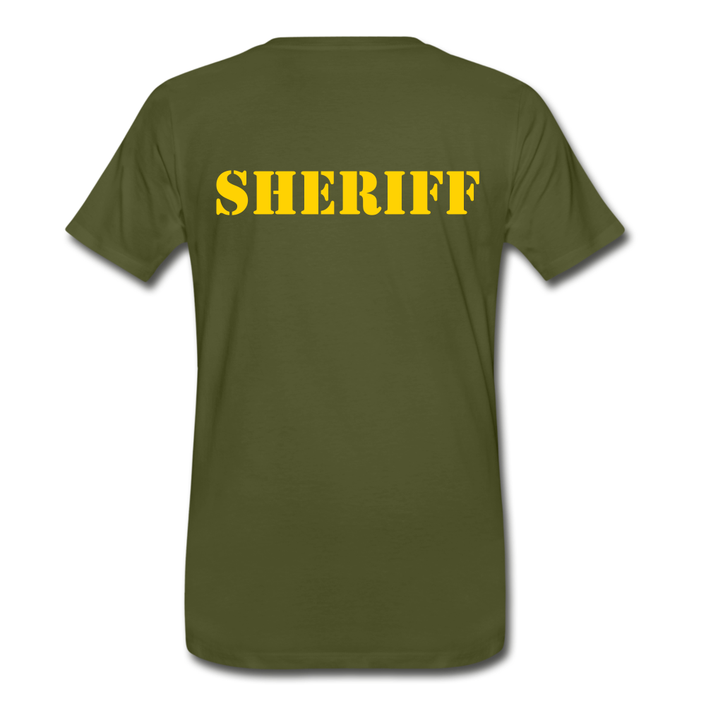 Men's Premium T-Shirt - Sheriff Front and Back - olive green