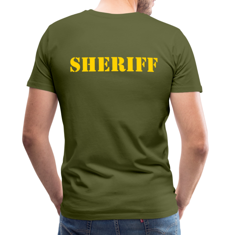 Men's Premium T-Shirt - Sheriff Front and Back - olive green