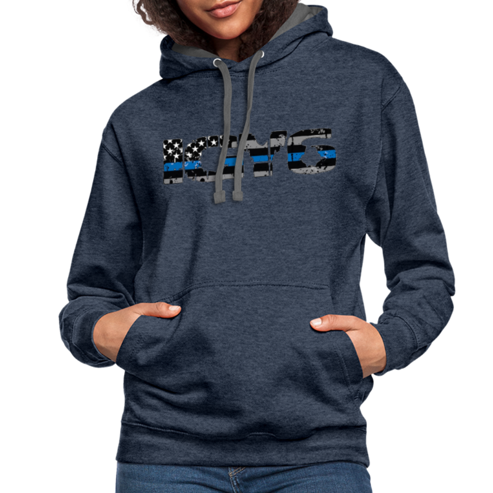 Contrast Hoodie - IGY6 - indigo heather/asphalt