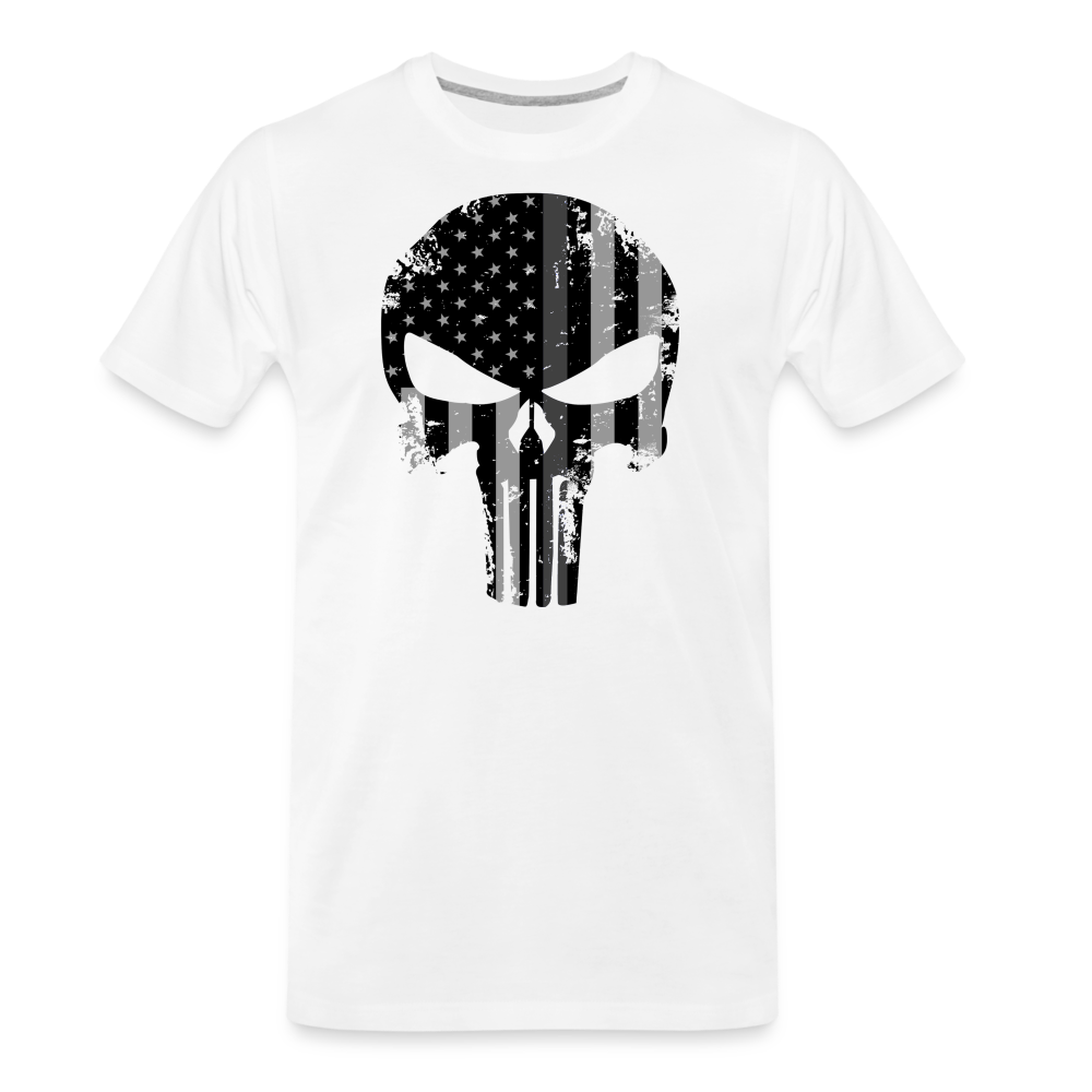 Men's Premium T-Shirt - Punisher Thin Silver Line - white