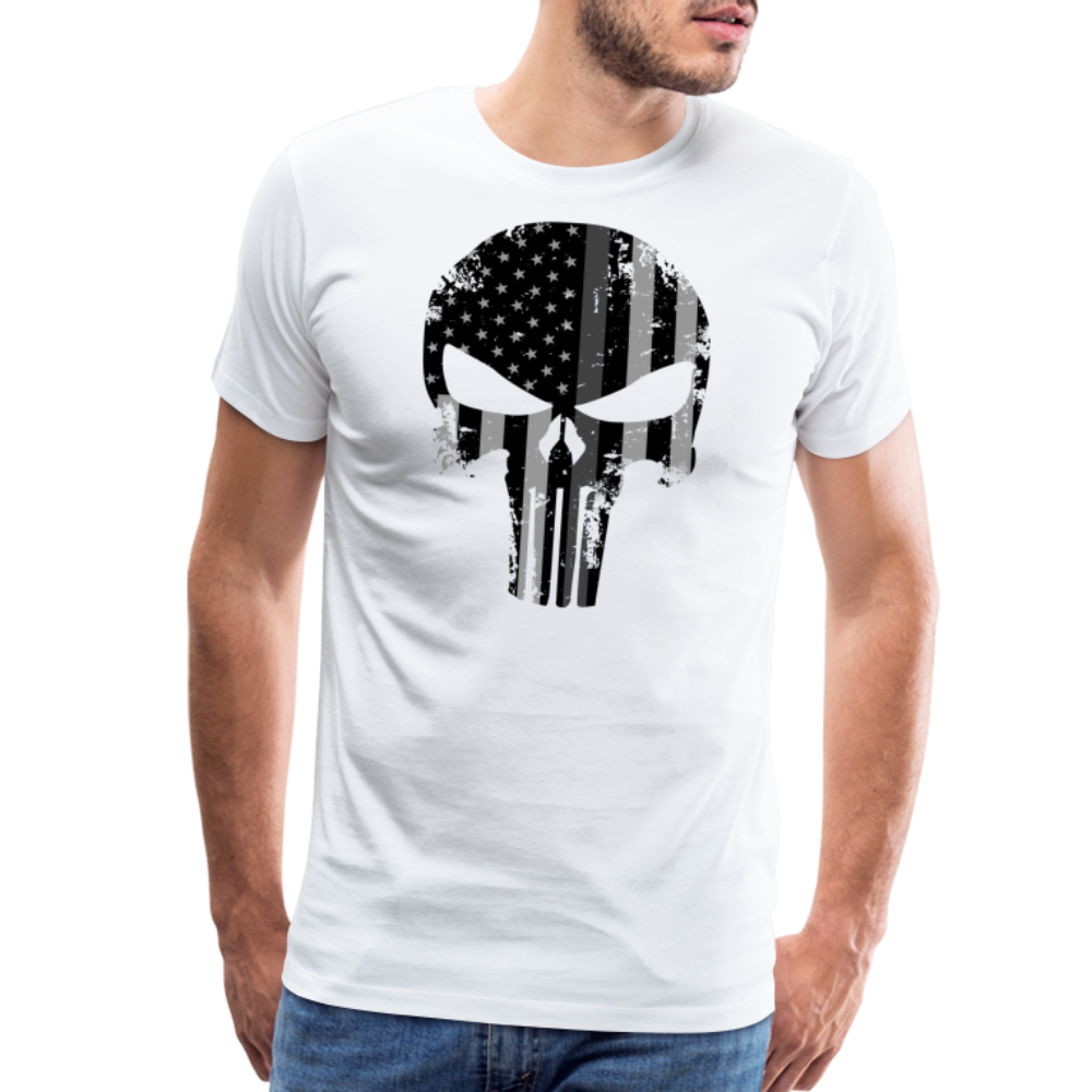 Men's Premium T-Shirt - Punisher Thin Silver Line - white