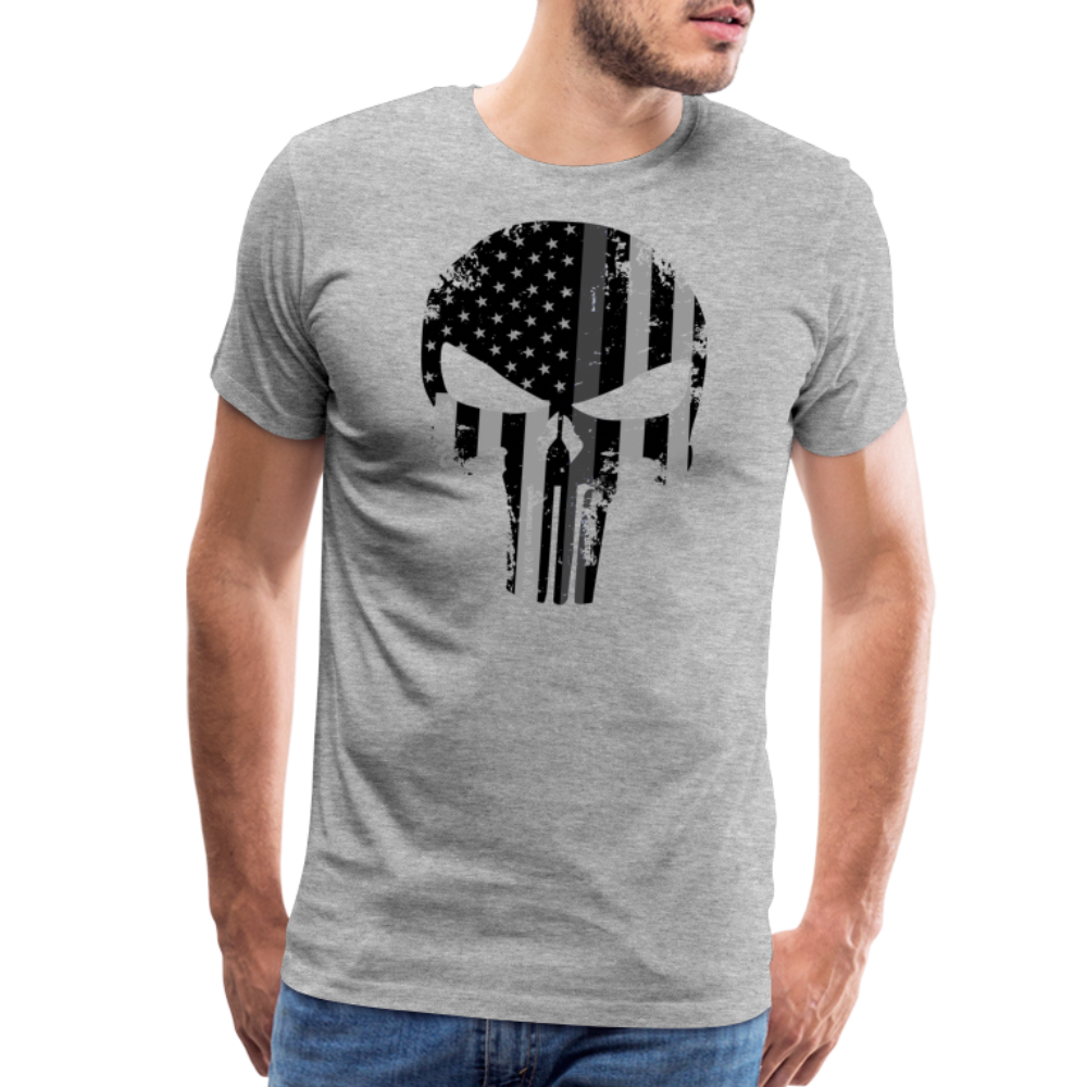 Men's Premium T-Shirt - Punisher Thin Silver Line - heather gray