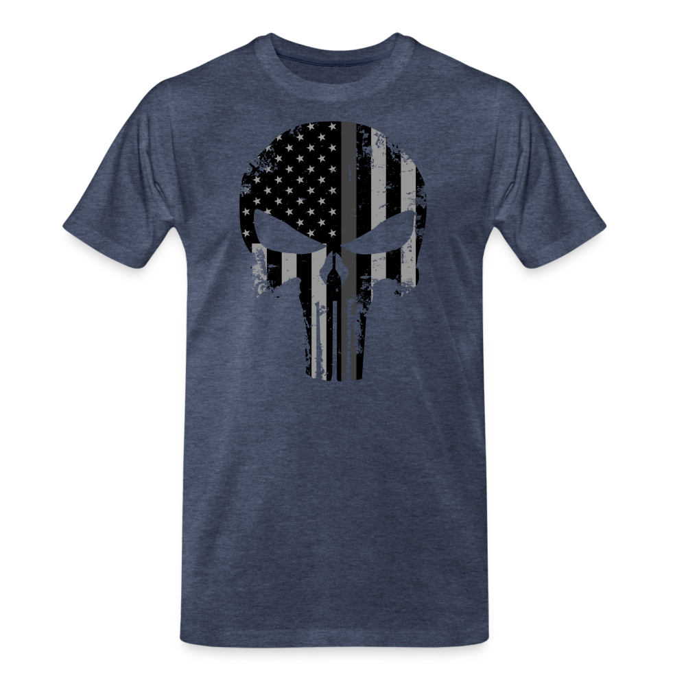 Men's Premium T-Shirt - Punisher Thin Silver Line - heather blue