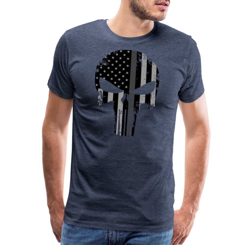 Men's Premium T-Shirt - Punisher Thin Silver Line - heather blue