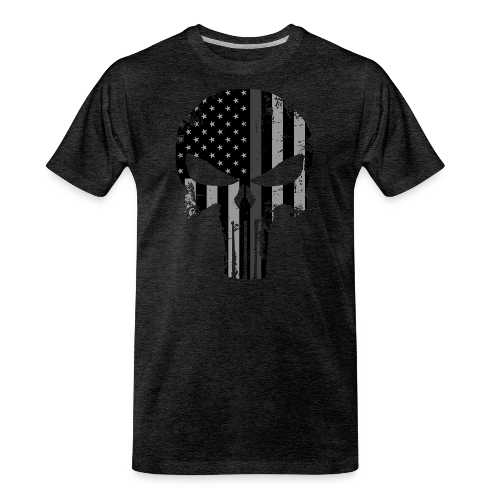 Men's Premium T-Shirt - Punisher Thin Silver Line - charcoal grey