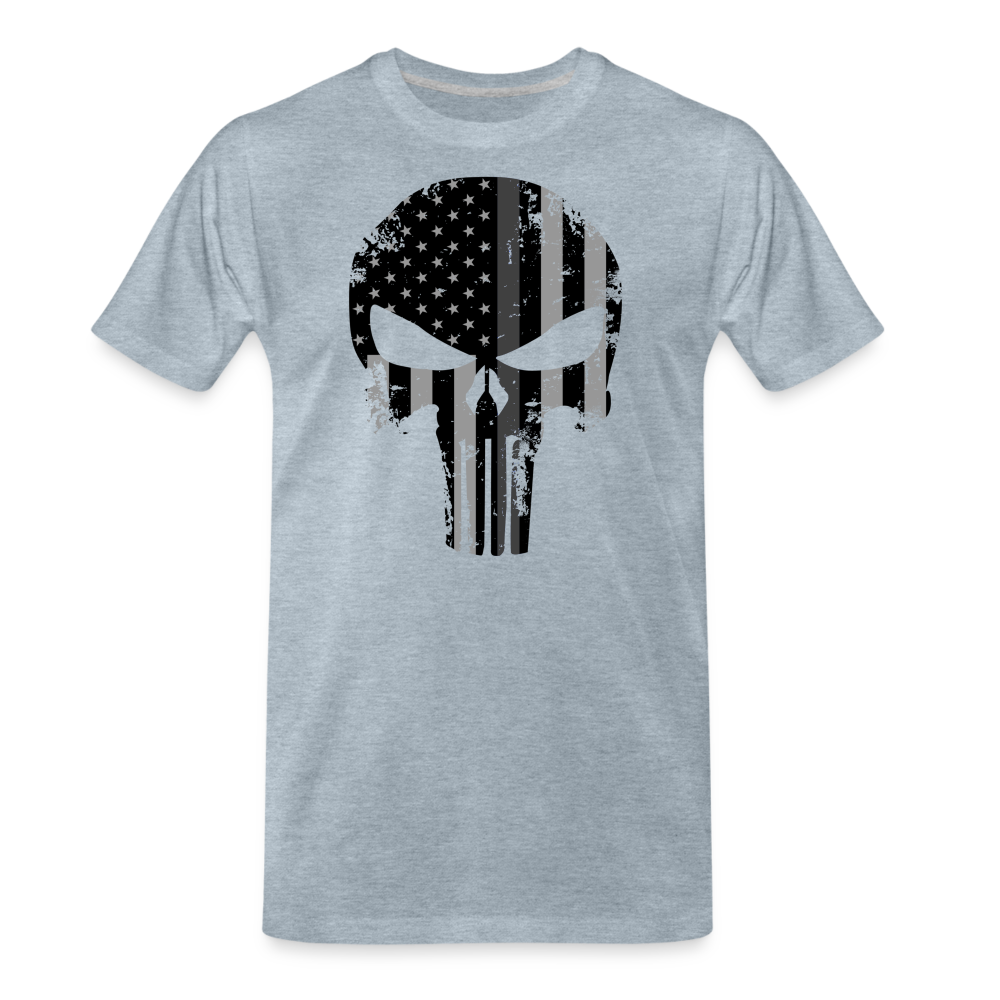 Men's Premium T-Shirt - Punisher Thin Silver Line - heather ice blue