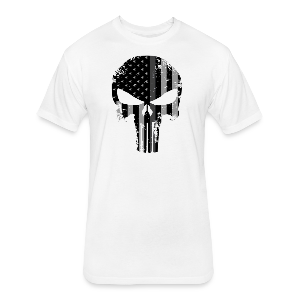 Unisex Poly/Cotton T-Shirt by Next Level - Punisher Thin Silver Line - white