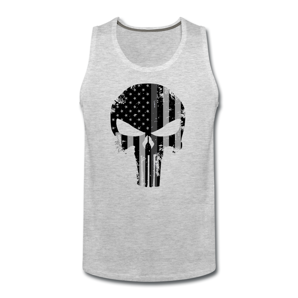 Men’s Premium Tank - Punisher Thin Silver Line - heather gray