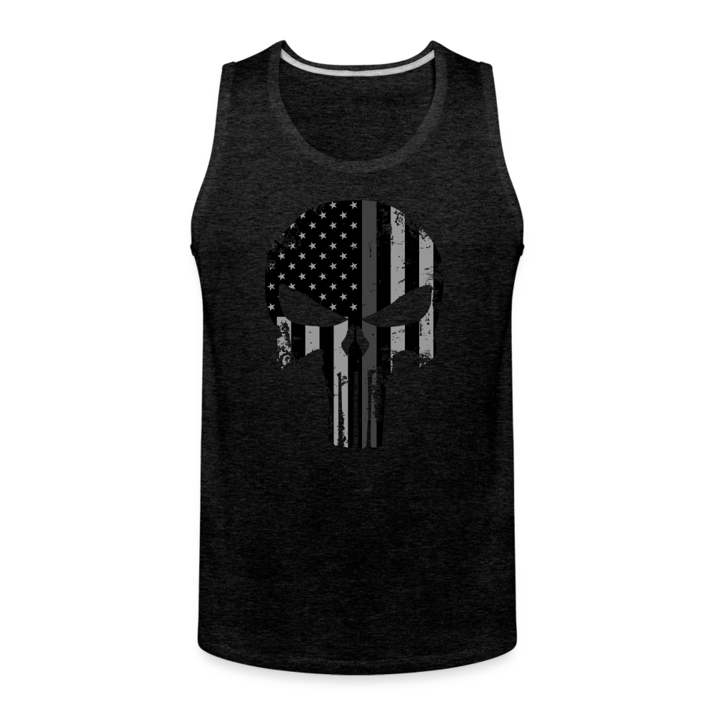 Men’s Premium Tank - Punisher Thin Silver Line - charcoal grey