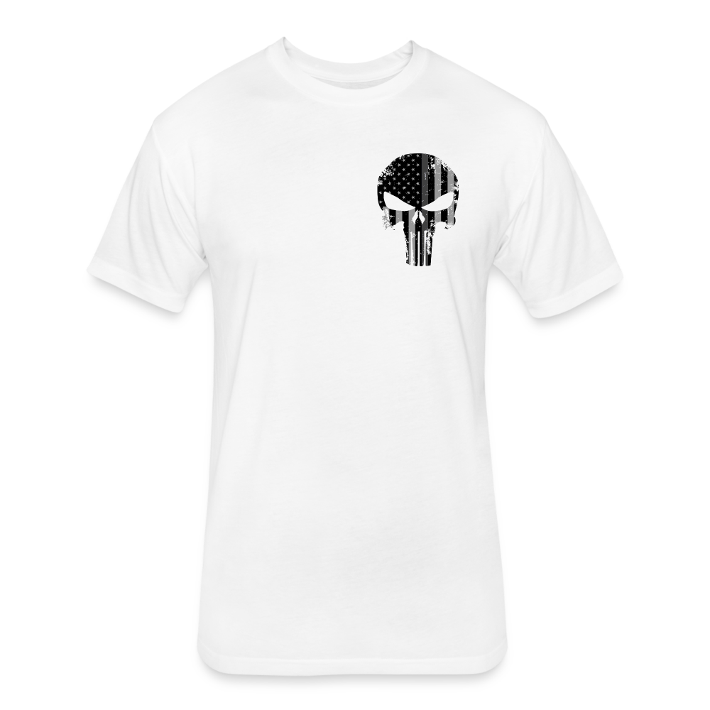 Unisex Poly/Cotton T-Shirt by Next Level - Punisher Thin Silver Line - white