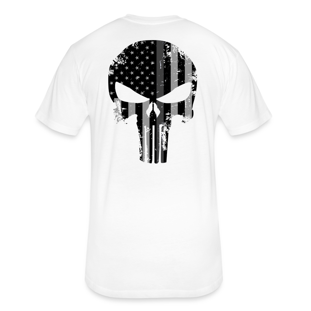 Unisex Poly/Cotton T-Shirt by Next Level - Punisher Thin Silver Line - white