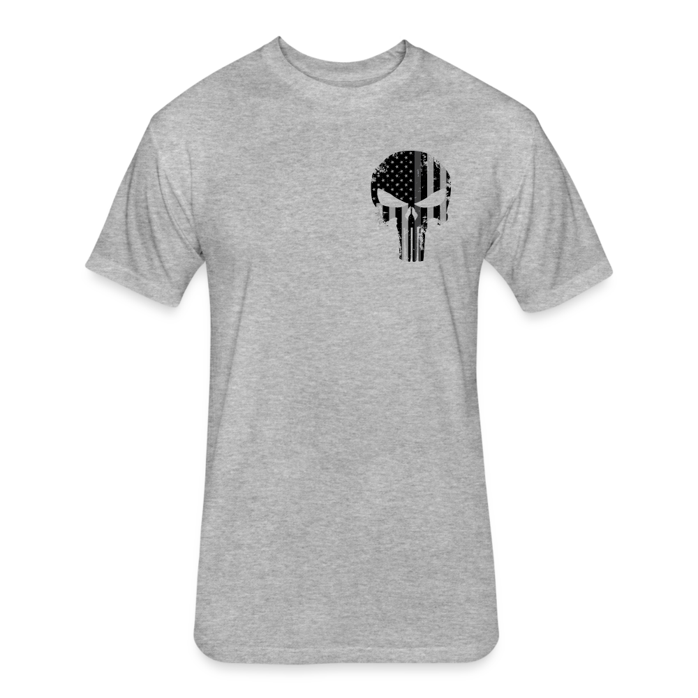 Unisex Poly/Cotton T-Shirt by Next Level - Punisher Thin Silver Line - heather gray