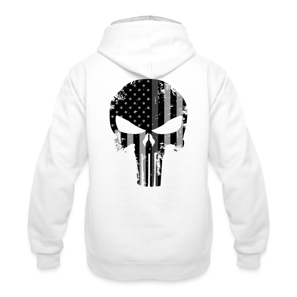 Contrast Hoodie - Punisher Thin Silver Line - white/gray