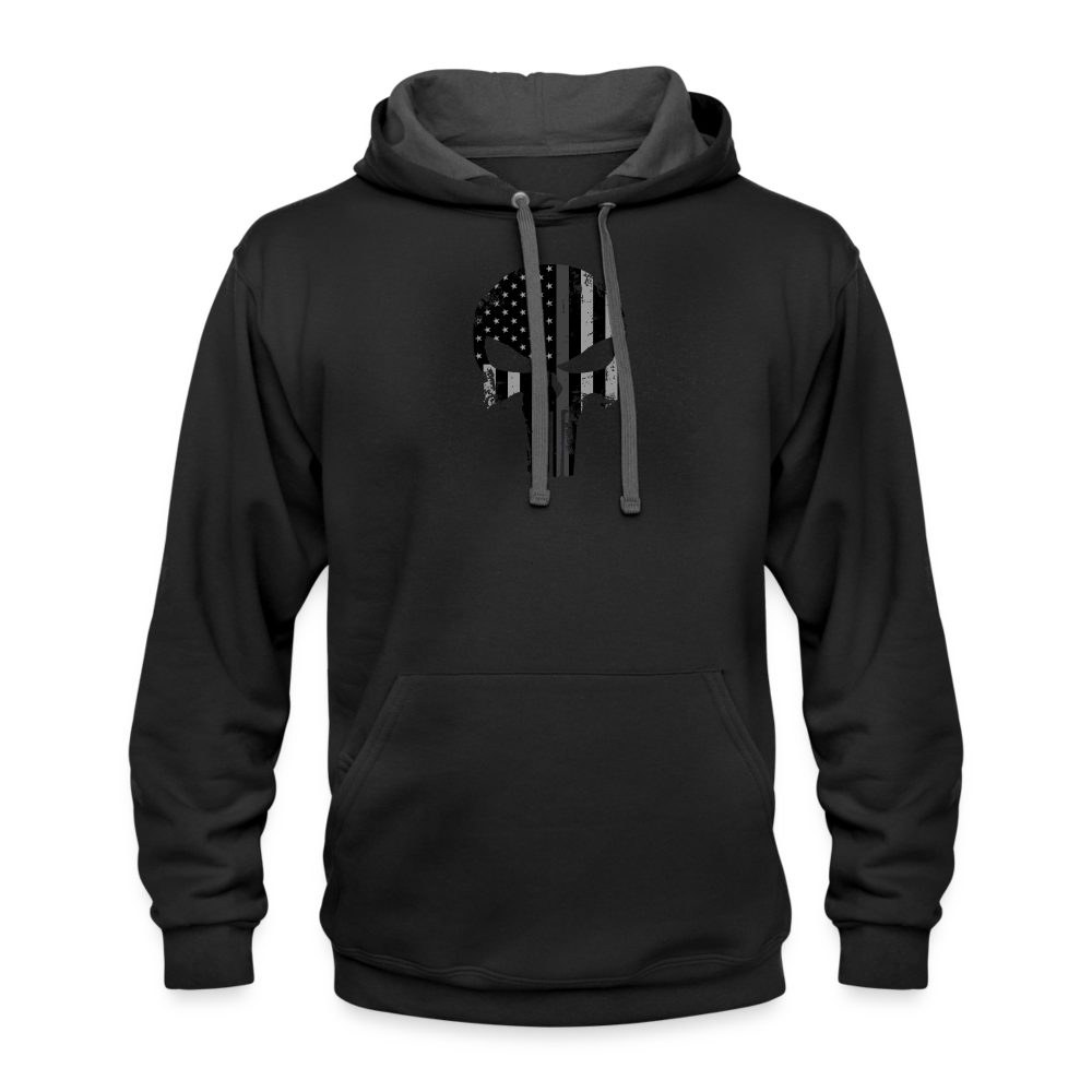 Contrast Hoodie - Punisher Thin Silver Line - black/asphalt