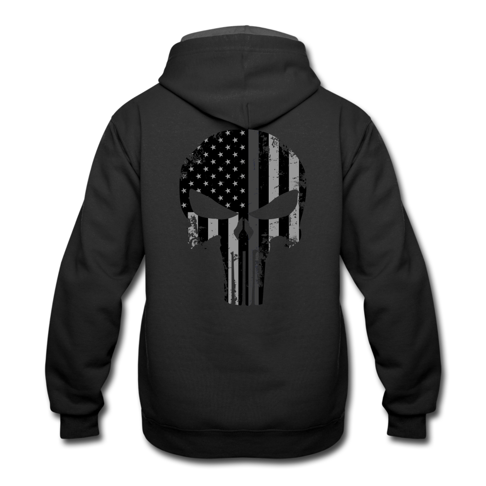 Contrast Hoodie - Punisher Thin Silver Line - black/asphalt