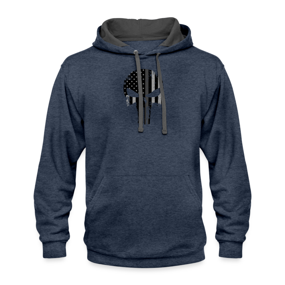 Contrast Hoodie - Punisher Thin Silver Line - indigo heather/asphalt