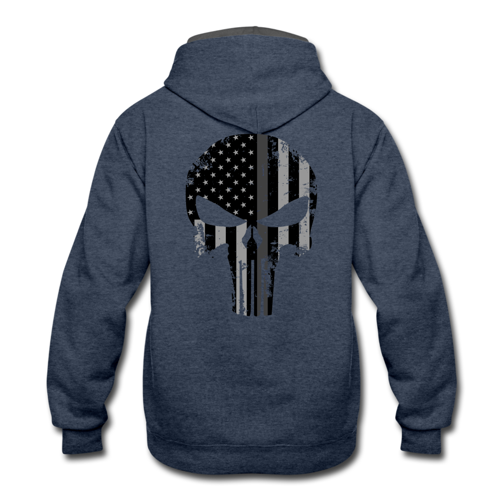 Contrast Hoodie - Punisher Thin Silver Line - indigo heather/asphalt