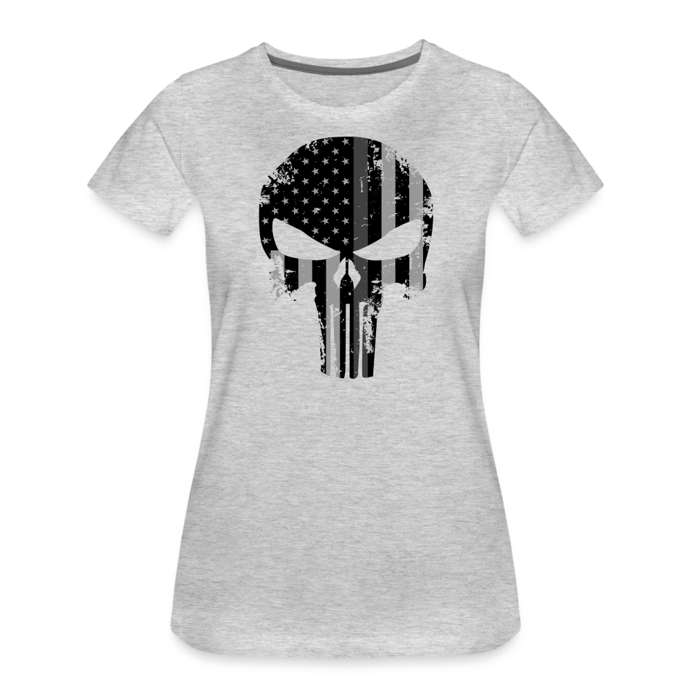 Women’s Premium T-Shirt - Punisher Thin Silver Line - heather gray