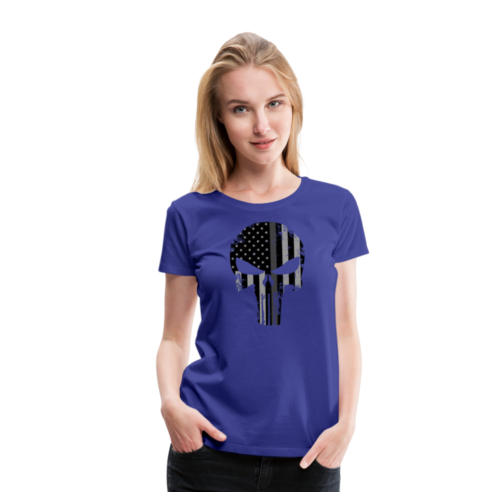 Women’s Premium T-Shirt - Punisher Thin Silver Line - royal blue