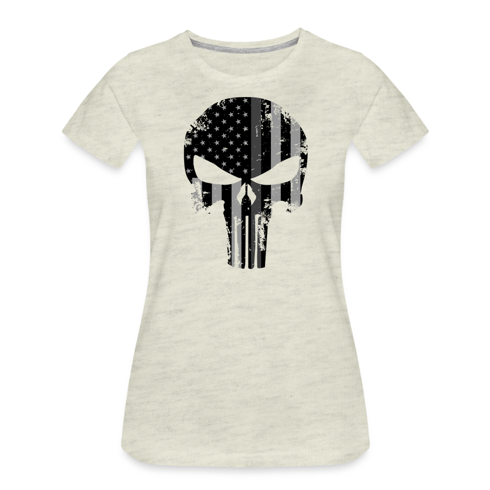 Women’s Premium T-Shirt - Punisher Thin Silver Line - heather oatmeal