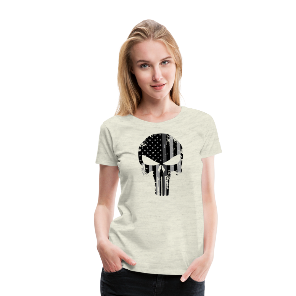 Women’s Premium T-Shirt - Punisher Thin Silver Line - heather oatmeal