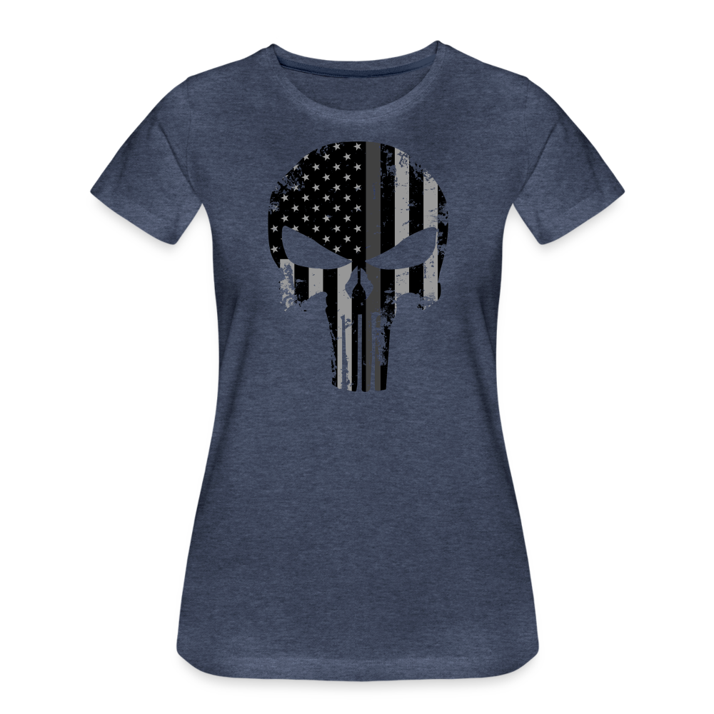 Women’s Premium T-Shirt - Punisher Thin Silver Line - heather blue