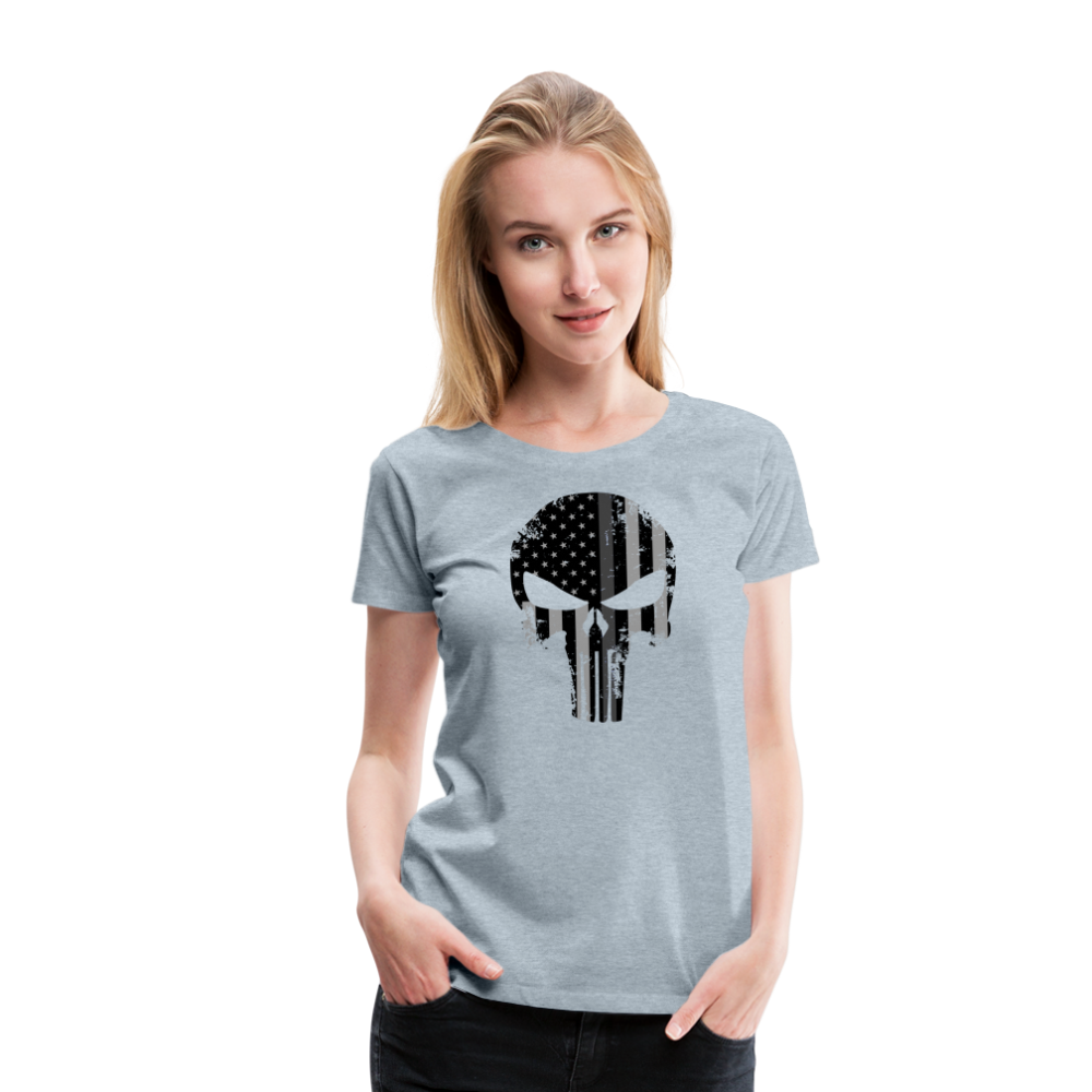 Women’s Premium T-Shirt - Punisher Thin Silver Line - heather ice blue