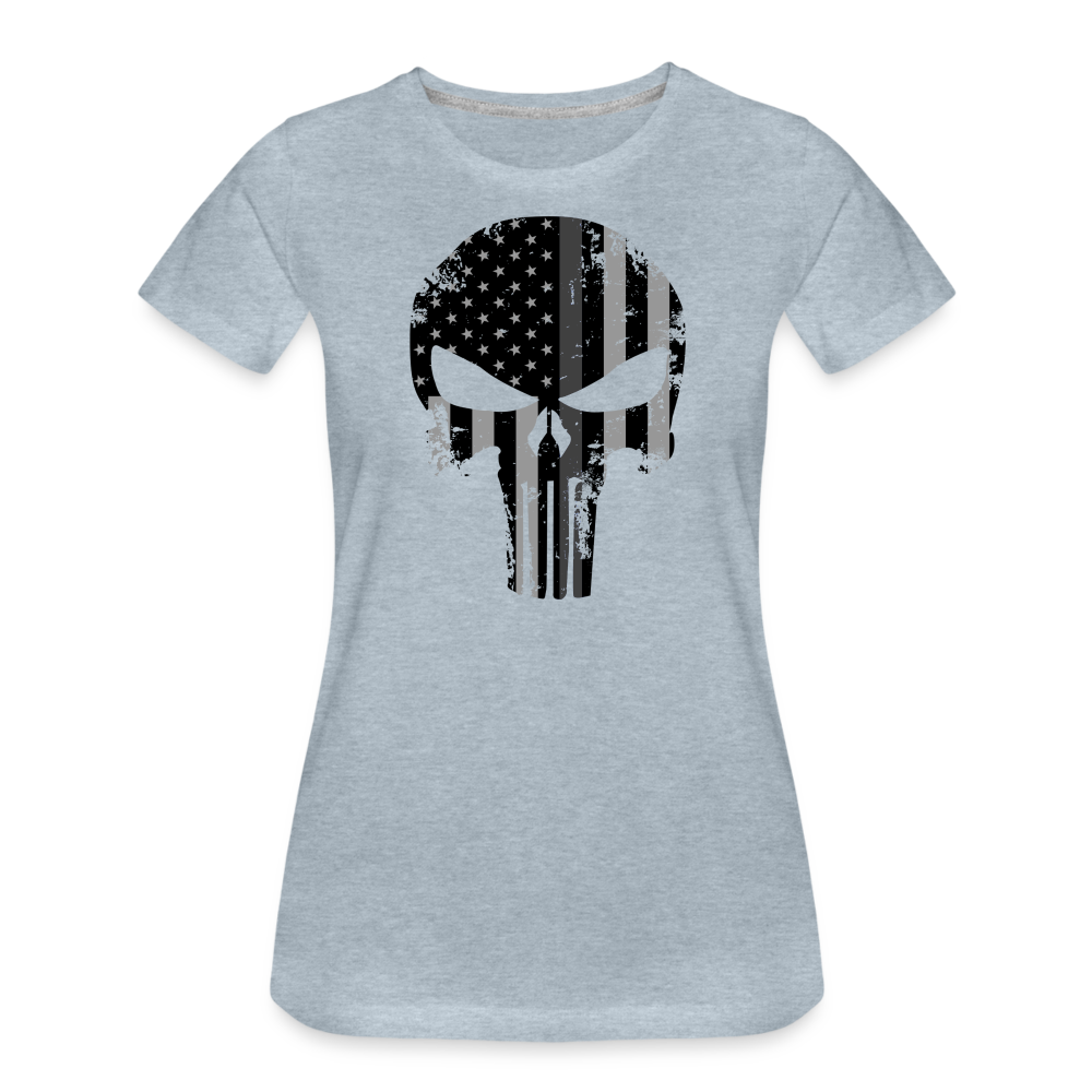 Women’s Premium T-Shirt - Punisher Thin Silver Line - heather ice blue