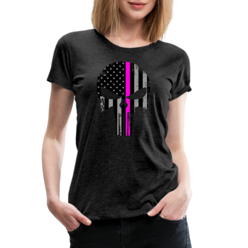 Women’s Premium T-Shirt - Pink Punisher - charcoal grey