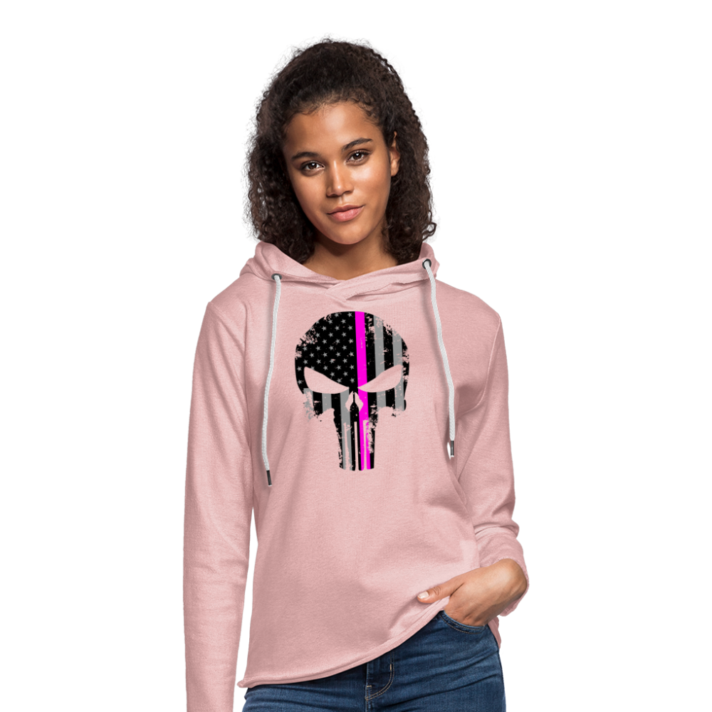 Unisex Lightweight Terry Hoodie - Pink Punisher - cream heather pink