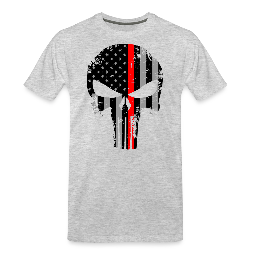 Men's Premium T-Shirt  - Punisher Thin Red Line - heather gray