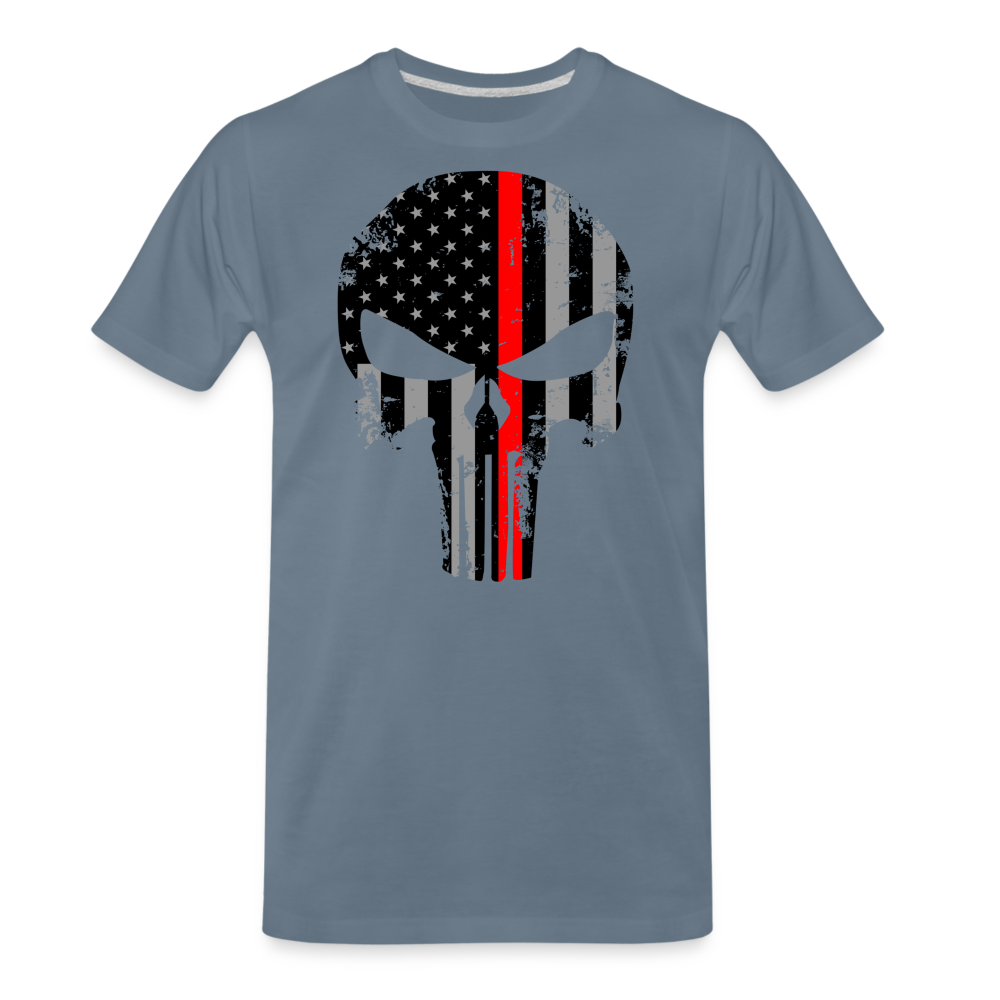 Men's Premium T-Shirt - Punisher Thin Red Line - steel blue