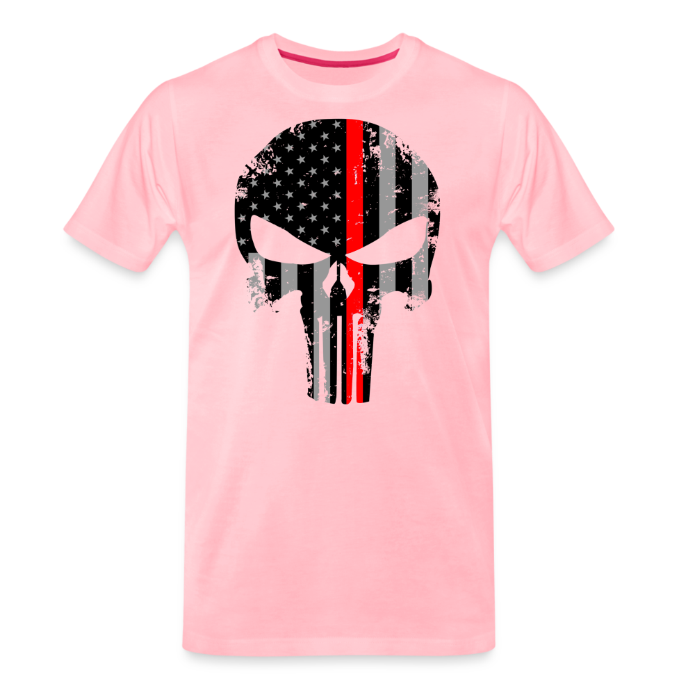 Men's Premium T-Shirt - Punisher Thin Red Line - pink
