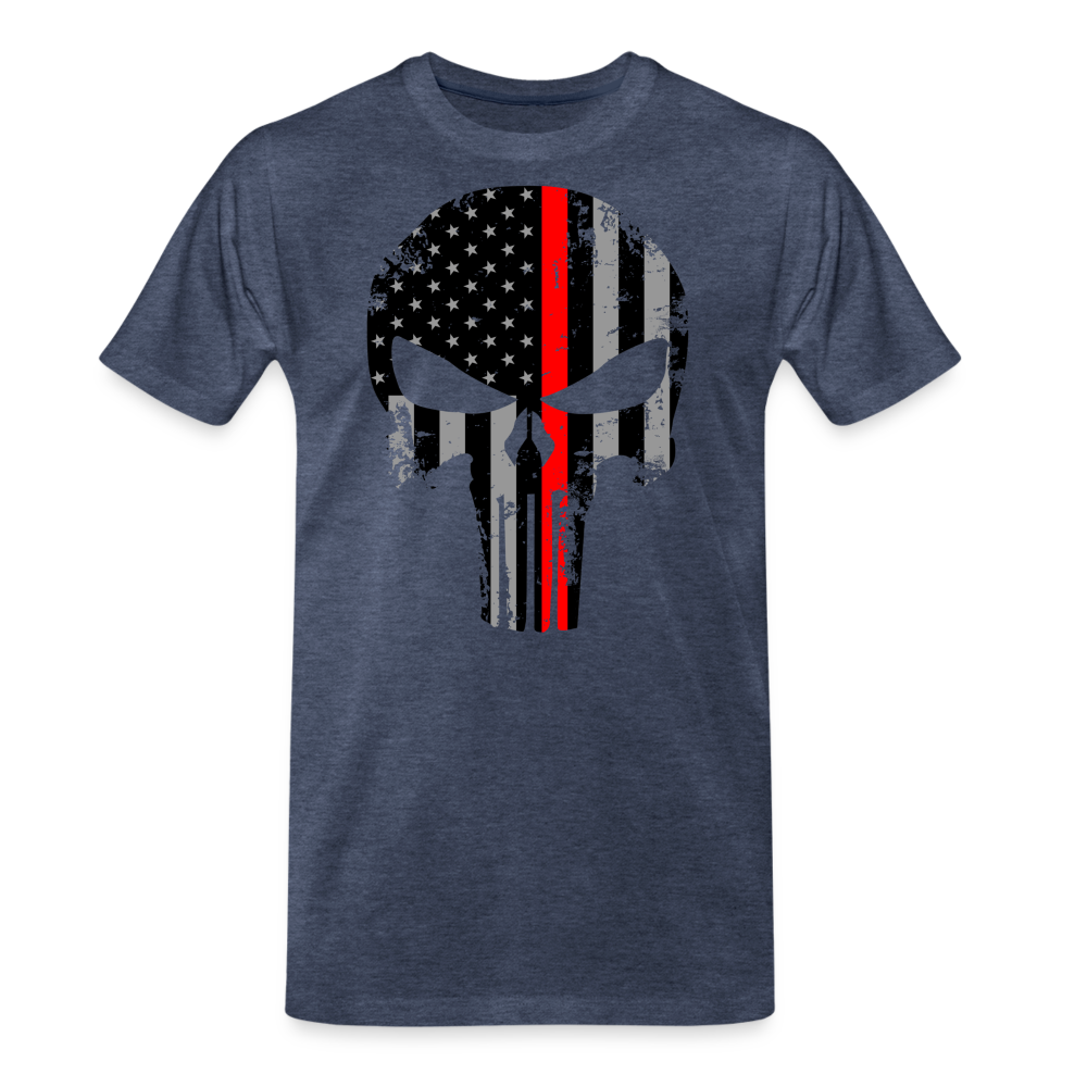 Men's Premium T-Shirt - Punisher Thin Red Line - heather blue